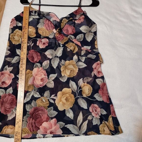 Victoria's Secret Chemise Floral Ruffled Nightie Slip Rose Boudoir Small Y2k - Picture 8 of 8